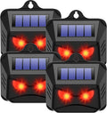 4 Pack Solar Nocturnal Animal Repeller Outdoor, Predator Eyes Coyote Deterrent for Skunk Deer Fox Raccoon, Nighttime Predator Lights for Chicken Coop Yard Garden & Farm Protection