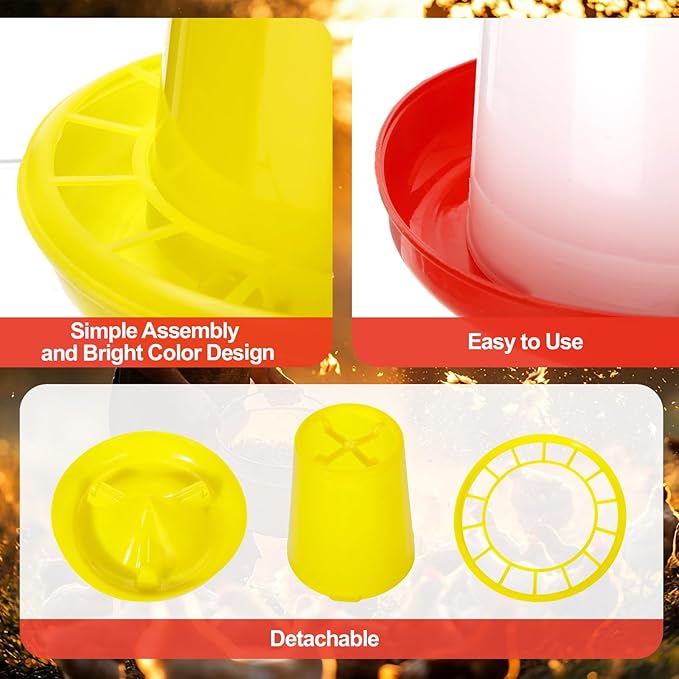 Pickmesh 4 pcs Chick Feeder and Waterer Set 1.5kg Feeder and 0.4 Gal Waterer for Chicks Ducks and Quail, Brooder Starter Kit and Chicken Coop Accessories