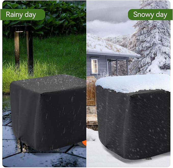 Waterproof Generator Covers for Outside, Heavy Duty Thicken 900D Polyester Fabric Portable Generator Covers Universal Fits for Most Generators 5000-10000 Watt, Black (32"L x 24"W x 24"H)
