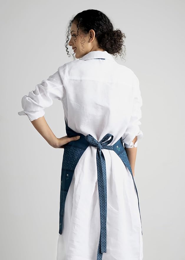 Maison d' Hermine 100% Cotton Apron for women with Pocket Kitchen Chef Apron for Men Cooking Easter Decorations