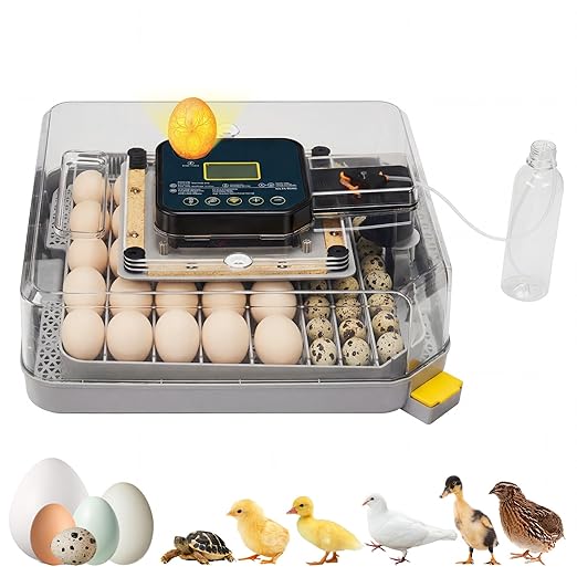 48 Egg Incubators for Hatching Eggs, Chicken Egg Incubator with Egg Candler, Automatic Egg Turning and Temperature, Humidity Control, Egg Hatcher Incubator for Chickens, Ducks, Geese, Birds and Quail