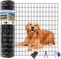Welded Wire Fence, 100ft(L) x 36inch(H) PVC Coated Wire Fencing for Dog, 2 Inch x 3 Inch 16GA Fencing for Chicken, Anti-Rust Roll Metal Wire Mesh Fence for Yard Vegetable, Black
