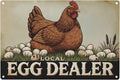 Local Egg Dealer Funny Chicken Coop Sign Farm Fresh Eggs Aluminum Sign Humorous Poultry Farm Decor Gift for Chicken Lovers Rustic Metal Sign 8x12 Inches Style-06