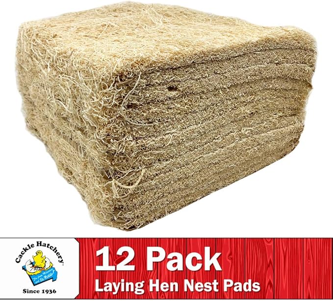 Laying Hen Nest Box Pads Made in USA from Sustainable Aspen Exceslior - 13x13 Nesting Box Liners (12 Pack)