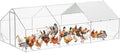 Garvee Large Chicken Coop, Metal Chicken Coop with Anti-Ultraviolet Waterproof Cover, Spire Roof Walk in Poultry Cage for Backyard and Farm Use, 9.8 ft x 19.7 ft x 6.6 ft