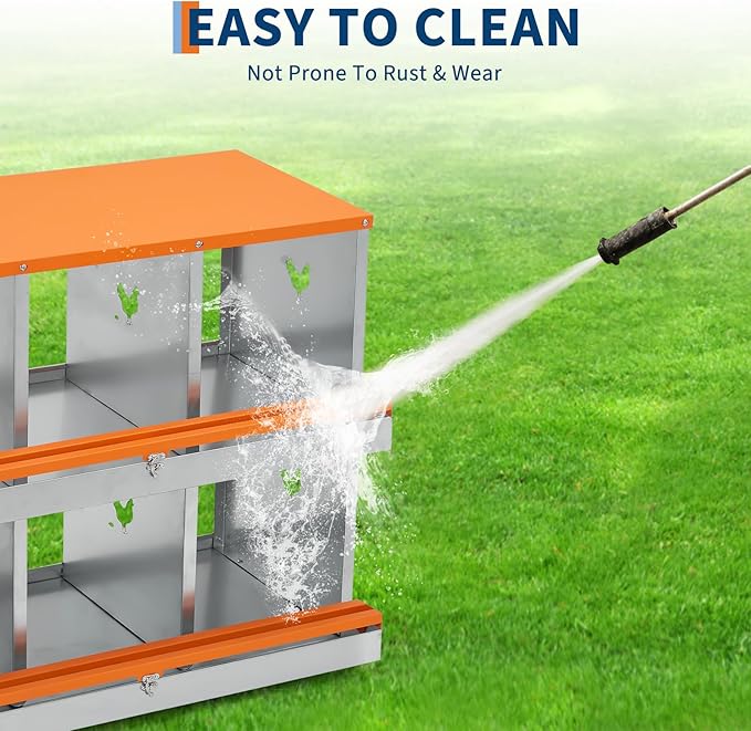 6 Compartment Nesting Boxes for Chickens, Chicken Nesting Box to Protect Eggs, Chicken Laying Boxes, Easy to Clean and Install