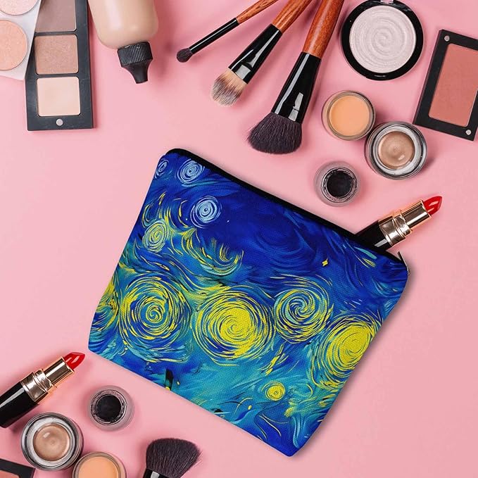 Abstract Galaxy Makeup Bags Makeup Organizer, Galaxy Starry Sky Marble Flax Toiletry Bags Travel Cosmetic Bag Makeup Purse Pouch Skincare Bag Wallet Bags For Women Female Mom Daughter