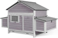Aivituvin Chicken Coop Duck House with Dual Nesting Boxes for 4-6 Chickens Compatible with Automatic Chicken Coop Door and Extra Run 67.3" L x 36.8" W x 40.6" H