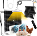 2 Set 25W 12V Solar Panel Dual Metal Shell Fan Kit and Solar Chicken Coop Shed Light with Timer, Waterproof for Inside Chicken Coop, Shed, Greenhouses, Pet House
