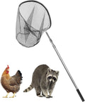 Catch Net Big Animal Control Catcher with 21" Net Opening Chicken Leg Hook with Telescopic Handle 37.4''-93.3'' for Duck, Goose Fish Cat Bird Pigeon Raccoonand and Others