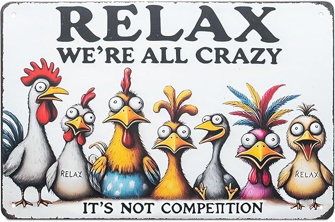 Funny Tin Signs Chicken Coop Decor Outdoor Vintage Rooster Gifts Yard-signs Decorative Signage For Farm and Garden 8×12 inches (K)