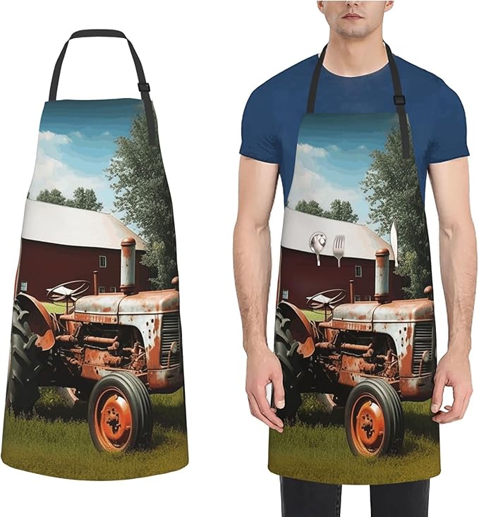 Waterproof Aprons for Women Men Adjustable Bib Cool Electric Guitar Apron Chef Cooking Aprons for Kitchen
