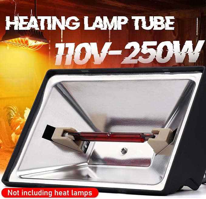 1PCS 250W Chicken Coop Heat Lamp Bulb, Replacement Bulb for Chicken Coop Heater, Heating Tube Lamp for Chick & Poultry or Small Animals, Red Replacement Tube Fit Standard Brooder Heater