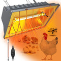 Chicken Coop Heating Lamp, 300W Brooder Heater for Chicks 6.23ft Cord UL Passed Adjustable Temp & Height with Aluminum Alloy Lampshade Suitable for Poultry Indoor Heater (Gray)