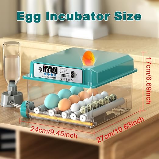 16 Eggs Incubators for Hatching Eggs, Egg Incubator with Automatic Egg Turning and Temperature Control, Chicken Egg Incubators with Egg Candler for Duck Goose Pigeon Quail