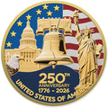 2026 United States 250th Anniversary Round Metal Sign, Home Decor Metal Wall Signs 250th Anniversary USA, 250 Patriotic American Flag Decorative Signs, Gift for US Citizens, Hanging Wall Decor