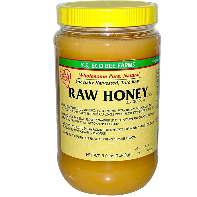 Y.S. Eco Bee Farms, Raw Honey, 3 Pounds (Pack of 2)