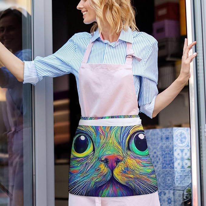 Unisex Half Waiter Waist Short Apron Waterproof Chef Works Waitress Aprons