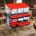 Metal Chicken Nesting Boxes, Roll Away Egg Collection with Lid Cover to Protect Eggs, Easy Clean Ventilated Design for Chicken Coop, Hen Roosting Boxes for Laying