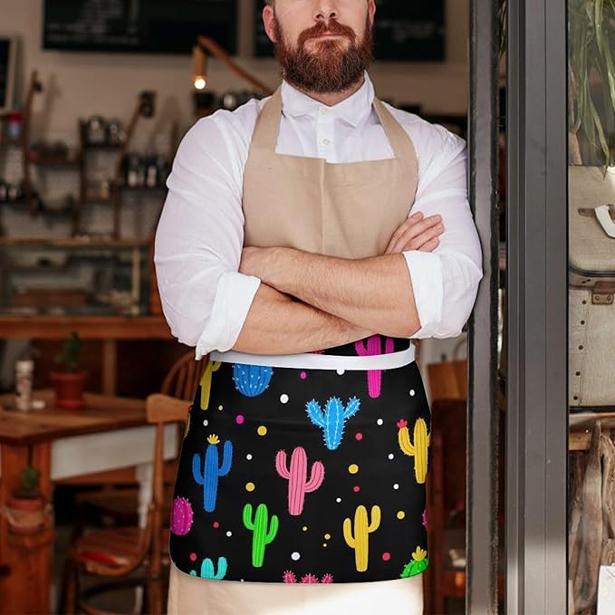 Waterproof Half Waist Apron Kitchen Chef Apron for Cooking Server Waitress