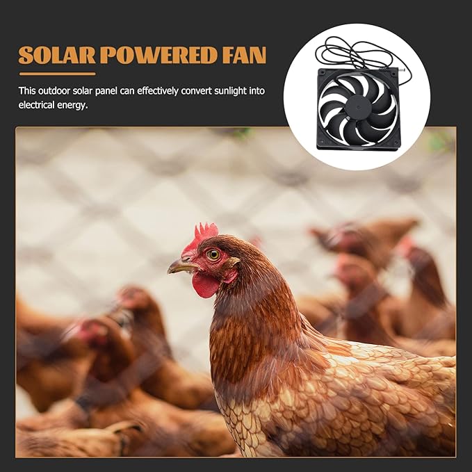1set Solar Panel Fan for Chicken Coop Cooling Fan for Greenhouse and Rv Strong Design for Outdoor Use