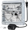Criditpid 14 Inch Shutter Exhaust Fan with Speed Controller and Power Cord for Garage, Greenhouse, Attic, Chicken Coop, Shop, Shed, Basement Ventilation, 1088 CFM 1450 RPM Wall Mounted Exhaust Fan.