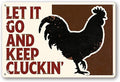 Funny Chicken Metal Sign Outdoor, Aluminum Farmhouse Wall Decor for Coop Door or Yard Area, Fluffy Humor Country Living Style, Rustic 8x12 Inch Gift