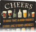 Vintage Metal Sign Cheers To Good Times & Good Friends Tin Sign Funny Walll Decor for Bar Kitchen Pubs Cafe Home Garage 12×8 Inch