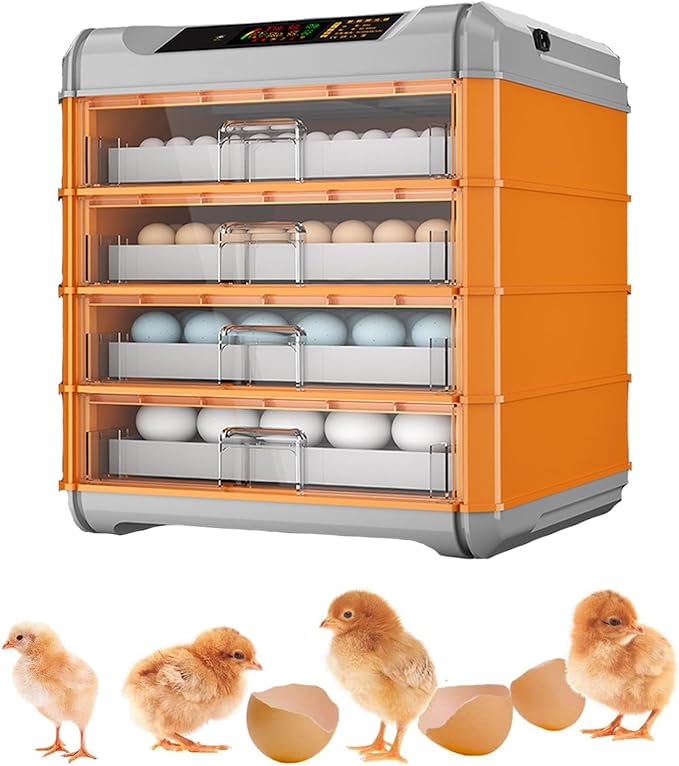 Automatic Incubator, Egg Incubator, with Automatic Temperature and Humidity Control Chicken Incubators for Hatching Eggs,192Eggs,256Eggs