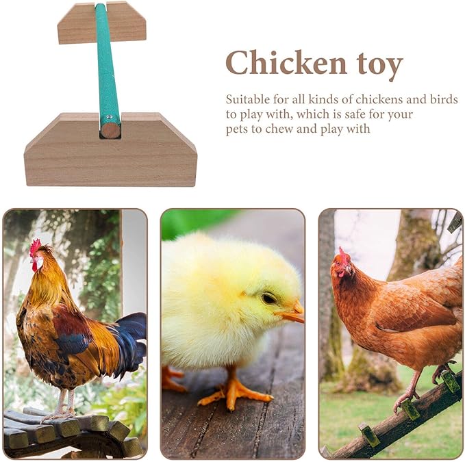 POPETPOP Wooden Chick Perch Stand for Chickens and Birds Natural Wood Roosting Bar for Secure Ground Perching Safe and Sturdy Breeds for and Pets
