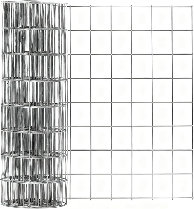 Wire Mesh Roll for Poultry Cages 36IN x50FT- Heavy Duty Fencing Net for Farm Garden Animal Plant Protection, Chicken Wire Fence, Easy to Install Fencing for Rabbits, Birds, Vegetables (Silver)