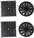 GOTOTOP Solar Fan, 2pcs 100W Solar Panel Fan Ventilation Fan Kit, Round Ventilation Exhaust Fan 10in for Chicken Coop Greenhouse Shed, Metal Mesh