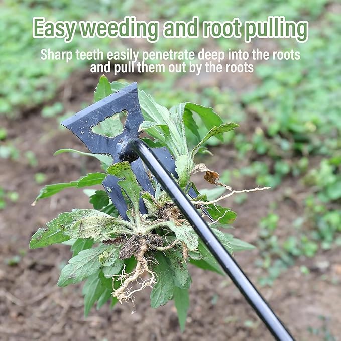Weed Remover Tool,Garden Weed Tool, Portable Garden Weeder Tool for Vegetable Gardening Backyard Farm Planting & Weeding (Black Handle)