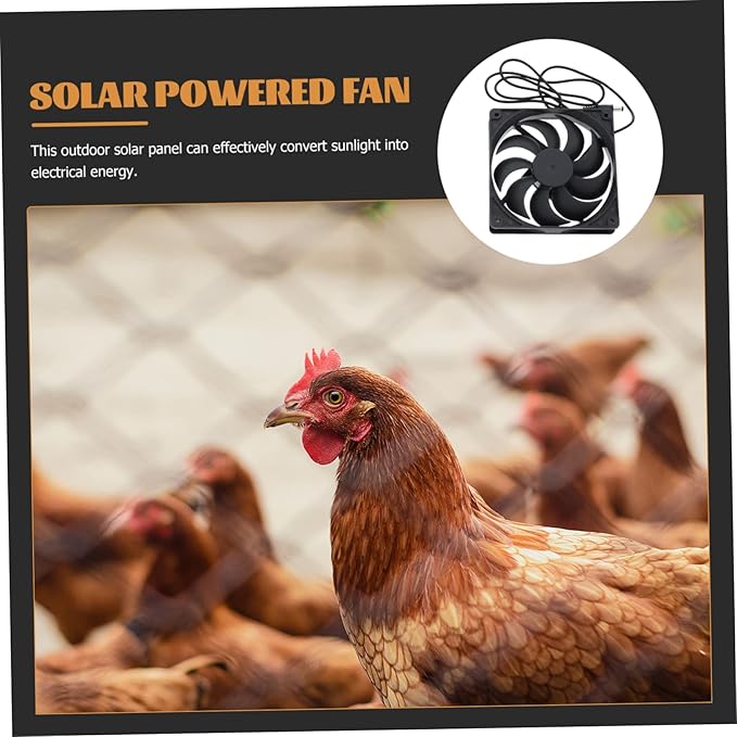 BESPORTBLE 1 Set Solar Powered Fan for Chicken Coop Fan for Pet House Greenhouse Doghouse and Rv Solar Panel Ventilation System for Outdoor Use