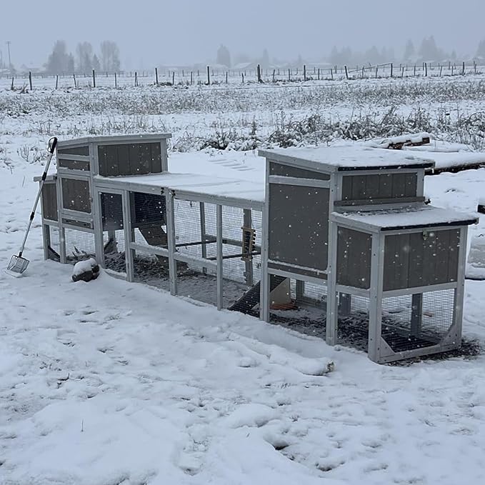 157" L Large Chicken Coop with Run, Mobile Chicken House with Wheels, Nesting Boxes, UV-Resistant Roof, Indoor Outdoor Rabbit Hutch Poultry Hen Cage for 4-6 Chickens with Removable Tray and Ramp