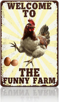 Funny Chicken Signs Welcome To Our Coop Chicken The Funny Farm Aluminium Sign Metal Chicken Signs Decor Home Ktichen Farm Are Wall 12x16 Inch Vintage Chicken Signs For Coop Metal Tin Poster