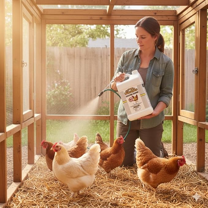 Poultry Guard – Natural Chicken Mite & Lice Treatment – Organic Poultry Parasite Spray & Chicken Coop Cleaner – Safe, Non-Toxic Bug Control for Hens, Coops & Commercial Poultry Farms (2.5 Gallon)
