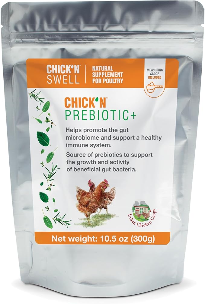 ChicK'N Swell Poultry Prebiotics from Chick'n Prebiotic+ | Supplement with Vitamins for Backyard Chickens and All Poultry of All ages-10.5 oz.