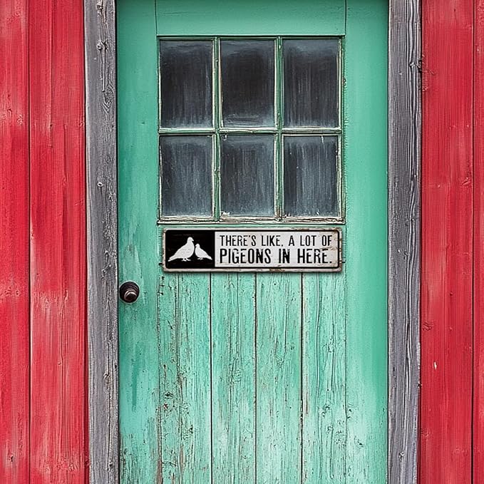 Pigeon Metal Signs, There's Like A Lot Of Pigeons in Here Sign 15.8x4 inches, Decorative Metal Signs for Farm, Home, or Garden, Pigeon Outdoor Sign, Gift for Pigeons Keeper