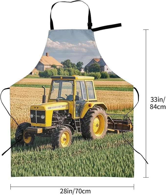 Waterproof Apron Adjustable Bib for Women Men Tractor farm Cooking Aprons Chef Bibs with 2 Pocket