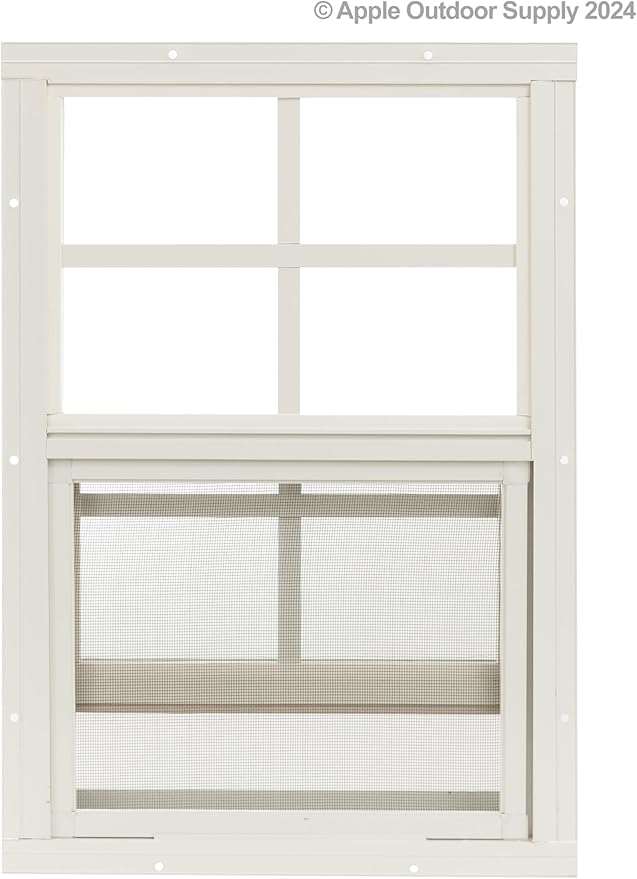 Shed Windows 12x18 (2-Pack) | Sliding Windows with Tempered Glass & Screens | Flush Mount, White Aluminum Frames for Sheds, Chicken Coops & Playhouses