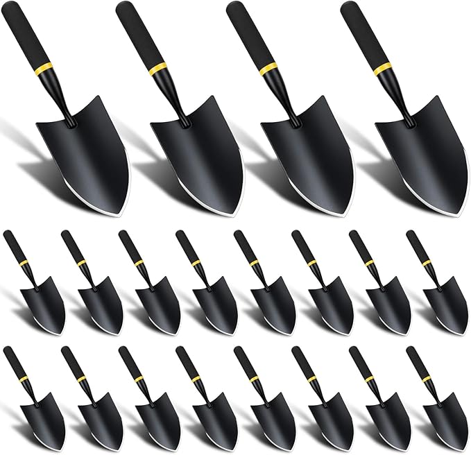 20 Pcs Garden Trowel Heavy Duty Garden Hand Shovel Tool Carbon Steel Trowel for Camping Digging Metal Hand Shovel Spade with Resin Handle for Lawn Yard Farm Home Shop Planting (3.23 Inch)
