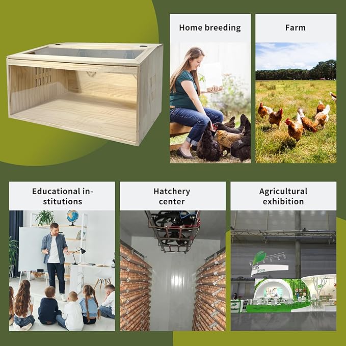 19-Piece Large Chicken Brooder Box 32", All-in-One Kit, Brooder Box with Heat Lamps, Pee Pads, Thermometer, Cleaning Tools, Brooder for Chicks, Quail, Hamsters, Up to 35 Chicks Capacity, Pattern B