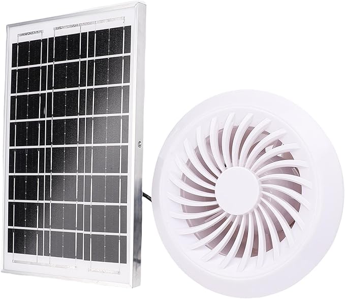 FILFEEL 6W Solar Powered Fan Kit for Greenhouses, Chicken Coops, and Pet Houses with Easy Solar Setup