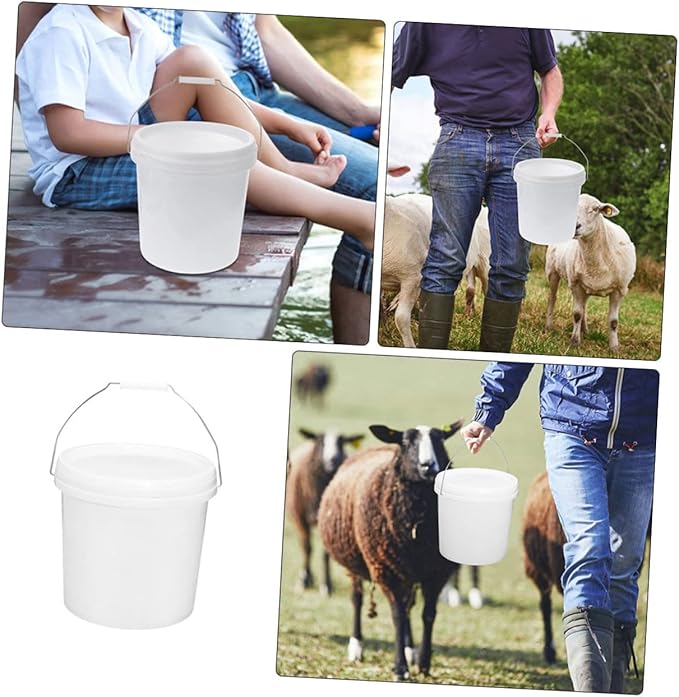 LIFKOME Portable Plastic Water Bucket with Handle and Lid Multipurpose Utility Bucket for Home Garden and Cleaning for Storing Liquids and Paint