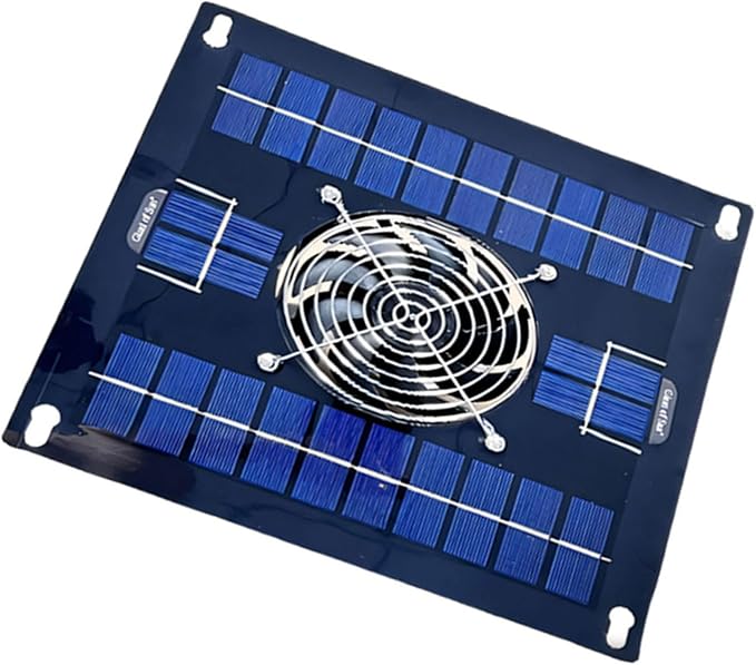 Solar Greenhouse Fan, Solar Powered Vent Exhaust and Intake Chicken Coop Fan, Ventilation Solar Shed Fan for Greenhouses, Chicken Coops, Shed, Dog House