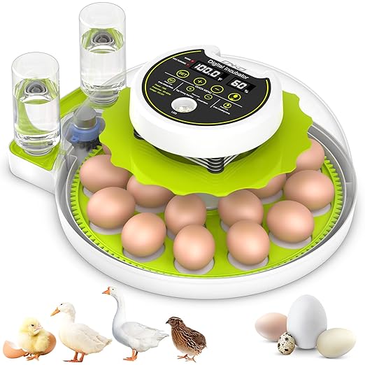 Egg Incubator with Automatic Egg Turning and Humidity Control, Chicken Incubators for Hatching Eggs, Holds 18 Eggs Encabulator for Chicken, Suitable for Hatching Chickens, Quails, Ducks,Parrots,Geese