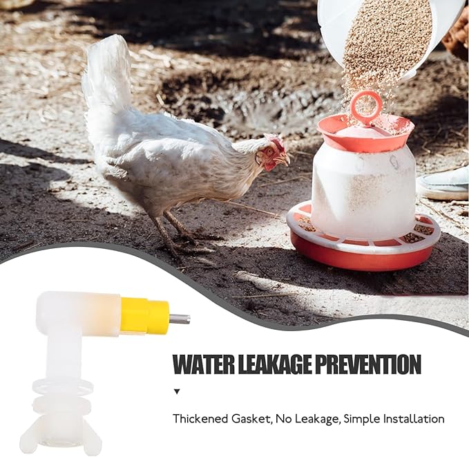 VANZACK 4pcs Poultry Cage Accessories Automatic Chicken Waterer Nipples for Quails Birds Hydration System Easy Installation for Poultry Farmers