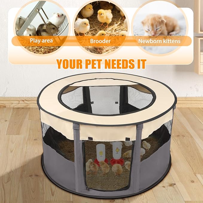 Chicken Brooder Box for Chick Starter Kit - 2026 Upgrade XL (Extra Large) Double Door Chick Brooder Pen//Holds Up to 20 Baby Chicks, Ducklings, Quail(Blue-Gray)