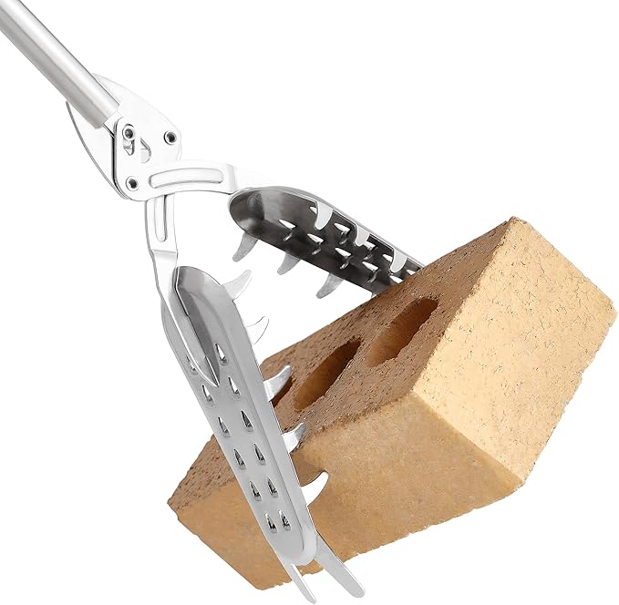 FTH Premium Stainless Steel Grabber Reacher Pickup Tool Heavy Duty Trash Picker Log BBQ Fireplace pits Snake Tongs (41 inch)